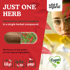 Packaging box and bottle for Wild & Organic cayenne capsules