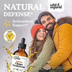 Chaga mushroom extract drops close-up with dropper
