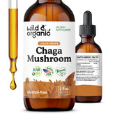 Wild & Organic Chaga Mushroom Tincture bottle, 2 fl oz