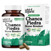 Bottle of Wild & Organic Chanca Piedra capsules with label