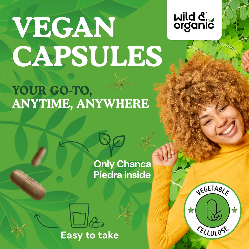 Ingredients and labeling for Wild & Organic Chanca Piedra