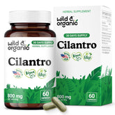 Front view of Wild & Organic Cilantro Capsules 800 mg bottle