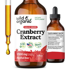 Front view of Wild & Organic Cranberry Concentrate Drops bottle