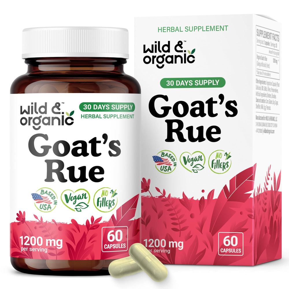 Wild & Organic Goat's Rue Capsules bottle with label visible