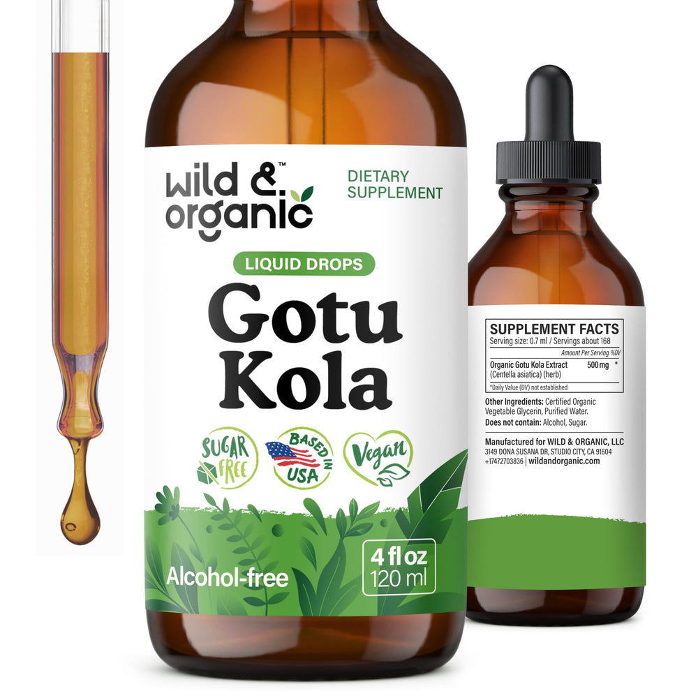 Wild & Organic Gotu Kola Extract Drops 4 oz bottle