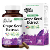 Wild & Organic grape seed extract capsules bottle with 400 mg per serving