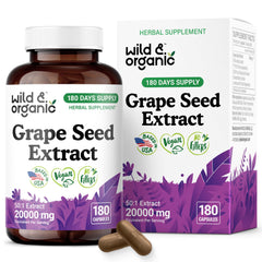 Bottle of Wild & Organic Grape Seed Extract capsules