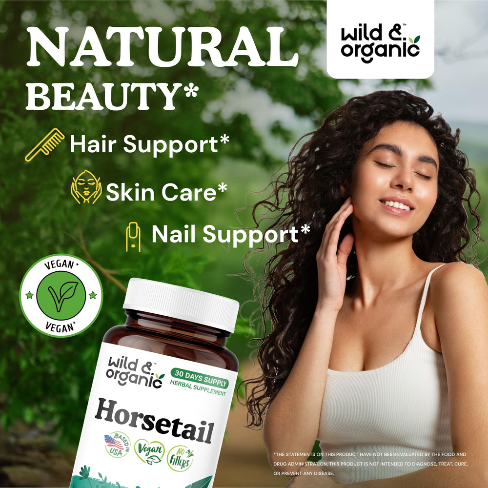 Close-up view of horsetail capsules with vegan coating