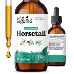2 oz bottle of Wild & Organic Horsetail Extract Drops