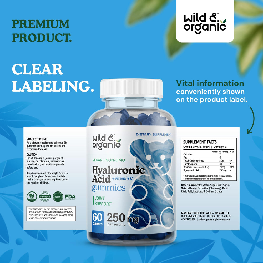 Packaging with product information and berry imagery