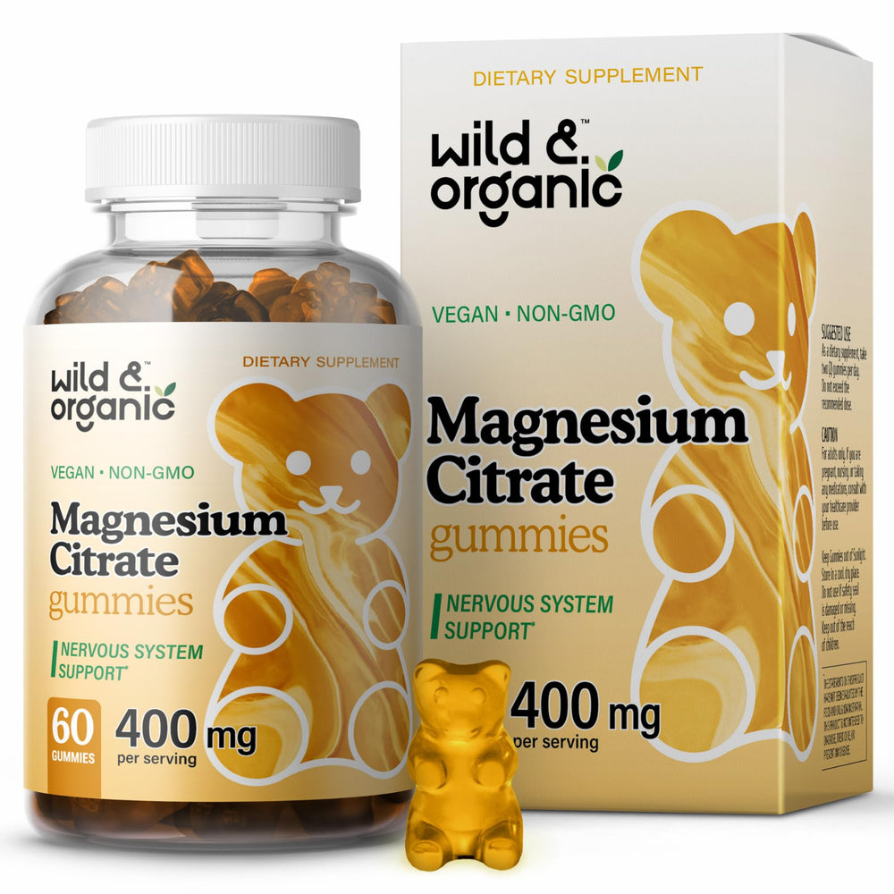 Bottle of Wild & Organic Magnesium Citrate Gummies 400 mg