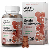 Wild & Organic Reishi Gummies front view showing 60-chew bottle