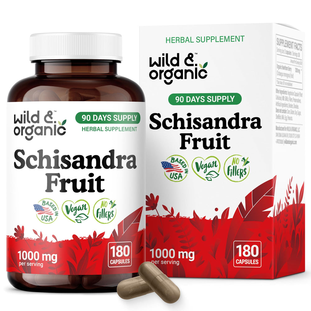 Bottle of Wild & Organic Schisandra Extract Capsules 1000 mg