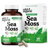 Wild & Organic Sea Moss Capsules Irish Sea Moss complex with Bladderwrack and Burdock Root