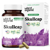 Wild & Organic Skullcap Capsules bottle showing 1200 mg per serving