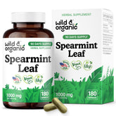 Front view of Wild & Organic Spearmint Capsules bottle