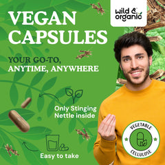 Gluten-free, non-GMO ingredients on nettle root capsule label