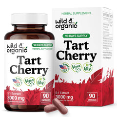 Wild & Organic Tart Cherry Capsules bottle 600 mg