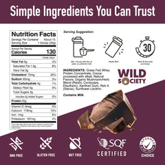 WILD SOCIETY no added sugar label communicates a sugar-free nutrition option