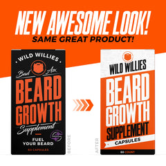 Before and after results using Wild Willies beard kit
