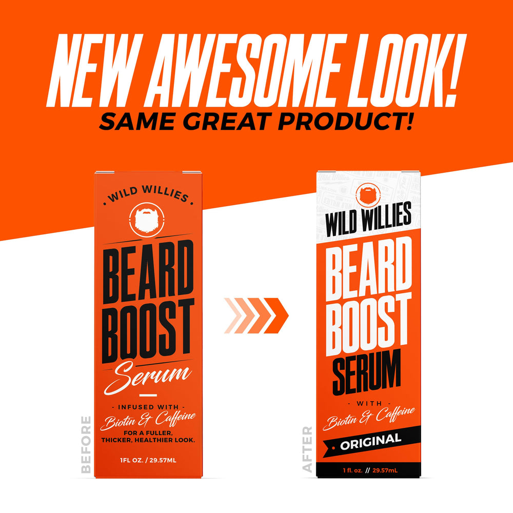 Man using Wild Willies beard growth kit