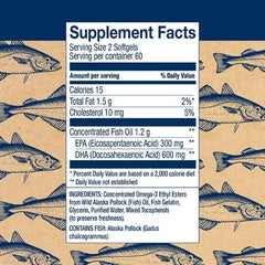 Prenatal DHA label details on Wiley's Finest bottle