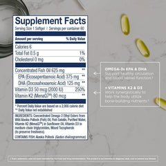 Close-up of omega-3 softgels in the bottle