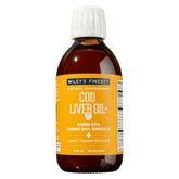 Front view of Wiley's Finest Cod Liver Oil Orange Flavor bottle