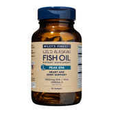 Wiley's Finest Wild Alaskan Fish Oil Peak EPA bottle label showing 1000mg per softgel