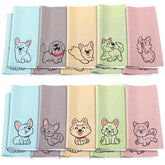 WILLBOND 20-pack microfiber eyeglass cleaning cloths with blue dog design