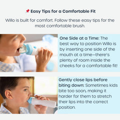 Child brushing with Willo for independent brushing