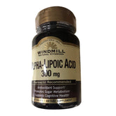 Bottle of Windmill Alpha Lipoic Acid 300 mg tablets, 60-count
