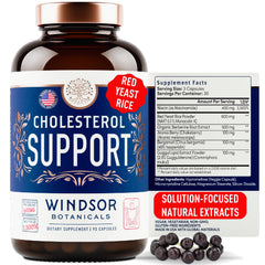 Windsor Botanicals Cholesterol Supplements bottle with label