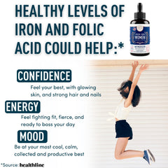 Ingredient montage for folic acid and iron supplement
