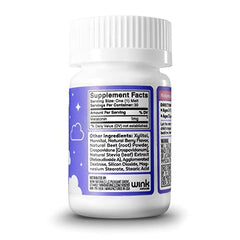 Close-up of berry flavored melatonin chewable