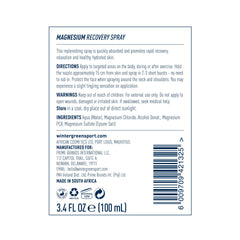 Close-up of Wintergreen Magnesium Body Spray label