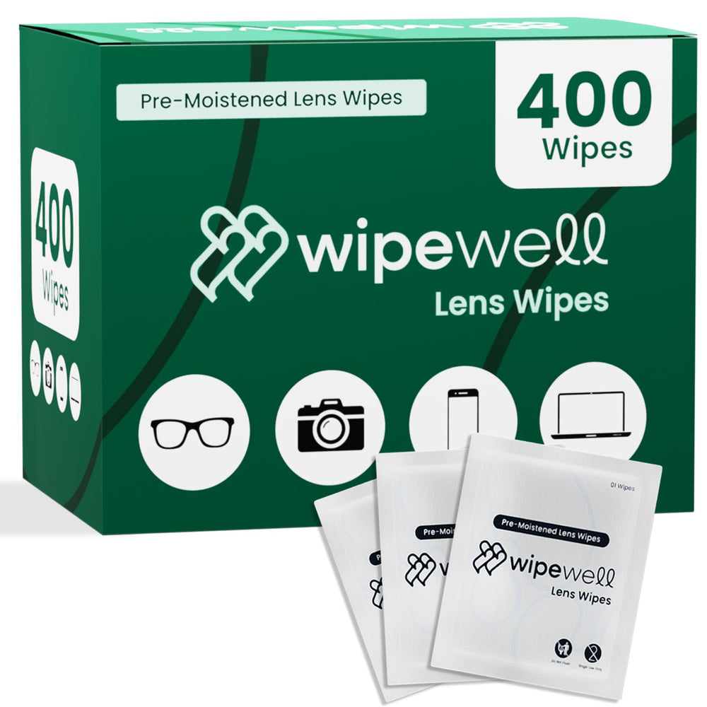 WipeWell 400-count box of pre-moistened lens wipes