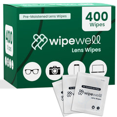 WipeWell 400-count box of pre-moistened lens wipes