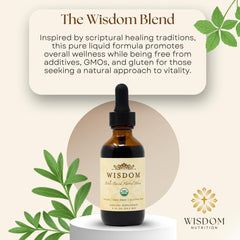 Wisdom Nutrition cold-extraction-process packaging shows full-spectrum herb preservation for better absorption.