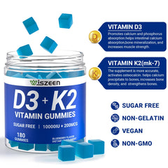 Nutrition facts panel for Wiszeen D3 K2 Gummies