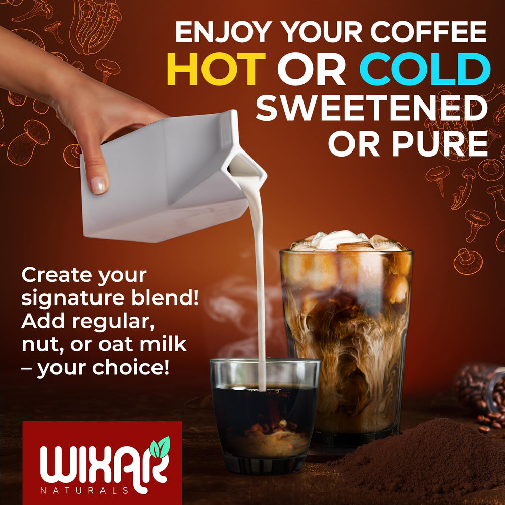 All-natural ingredients label for Wixar Mushroom Coffee Blend