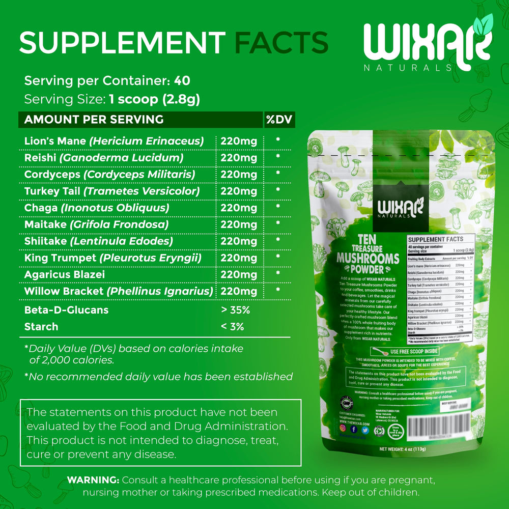 Smoothie with Wixar Ten Treasure Mushrooms Powder