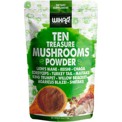 Wixar Naturals Ten Treasure Mushrooms Powder 4oz bottle