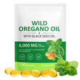 Front view of WHLH & Well-Being Oregano Oil Softgels bottle