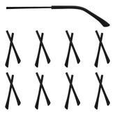 WLLHYF eight pairs replacement temple tips in black silicone for eyeglasses