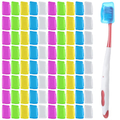 WLLHYF 150-pack travel toothbrush head covers set, transparent and colored