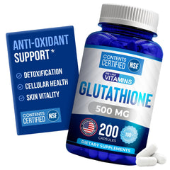 We Like Vitamins Glutathione 500mg bottle with 200 capsules