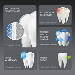 Whitening effect visual for woadee nano hydroxyapatite toothpaste