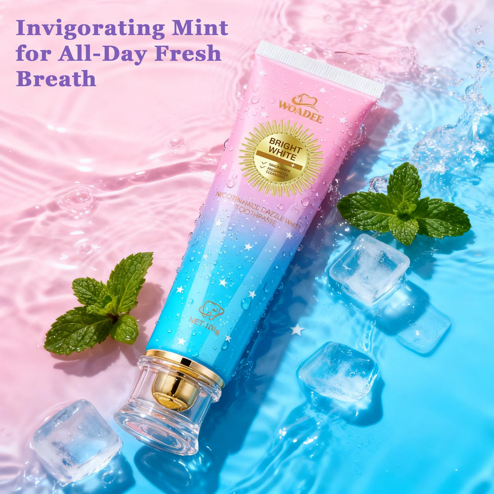 Minty fresh breath concept with toothpaste