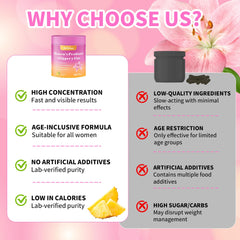 Woman-friendly probiotic gummies bottle on kitchen counter